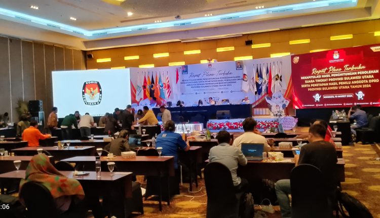 Pleno KPU Sulut Senin (11/03/2024) Subuh pukul 02:20 wita, masih berlanjut.