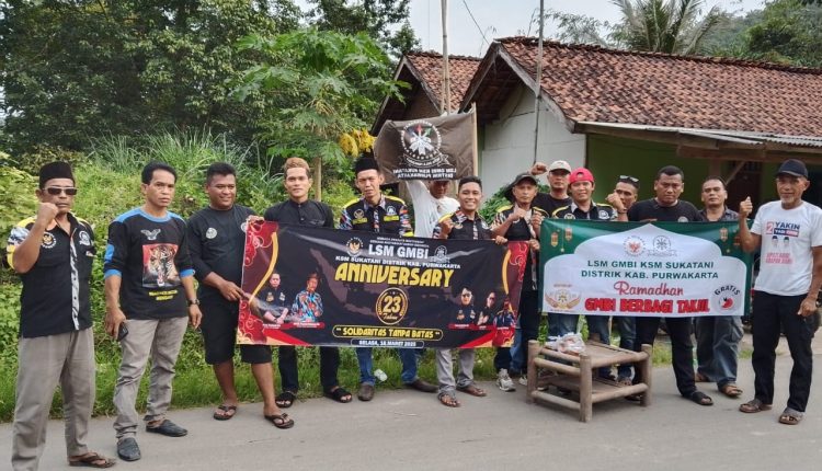 Aniversari ke23 Lembaga Sosial Kontrol Masyarakat Gerangakan Masyarakat Bawah Indonesia (LSM GMBI) Kelompok Swadaya Masyarakat (KSM) Sukatani Distrik Kab Purwakarta Adakan Bagi bagi Takjil buka barsama (Bukber) Dan Do,a, Selasa 18 Maret 2024.Foto:Waluyo